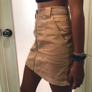 hollister ultra high-rise tan corduroy skirt